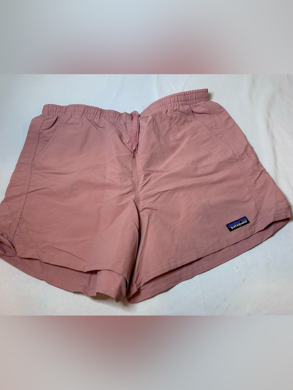 Patagonia Women’s Funhugger Shorts Sun Faded Pink Size L Hiking Outdoors